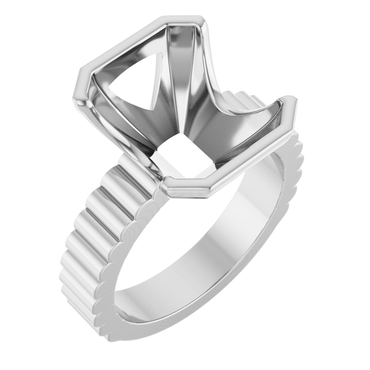 Half-Bezel Solitaire Engagement Ring