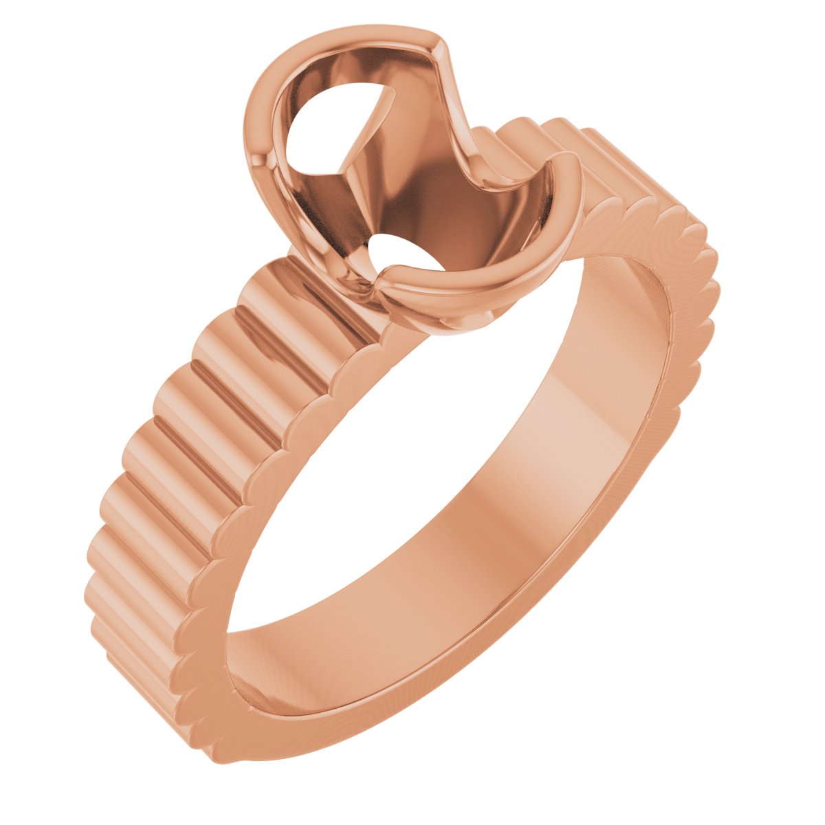 Half-Bezel Solitaire Engagement Ring