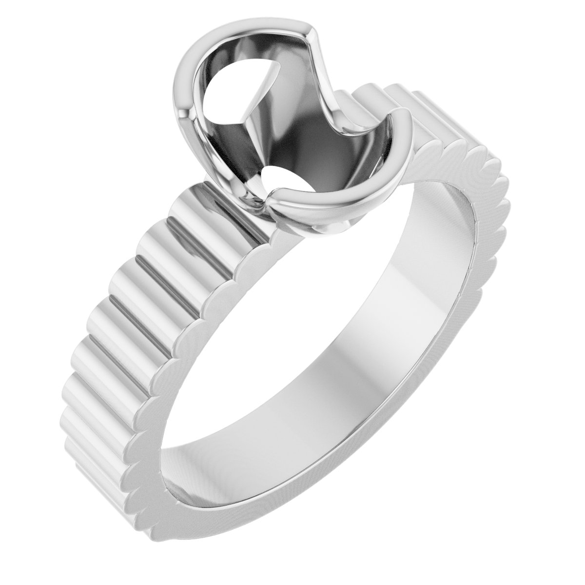 Half-Bezel Solitaire Engagement Ring