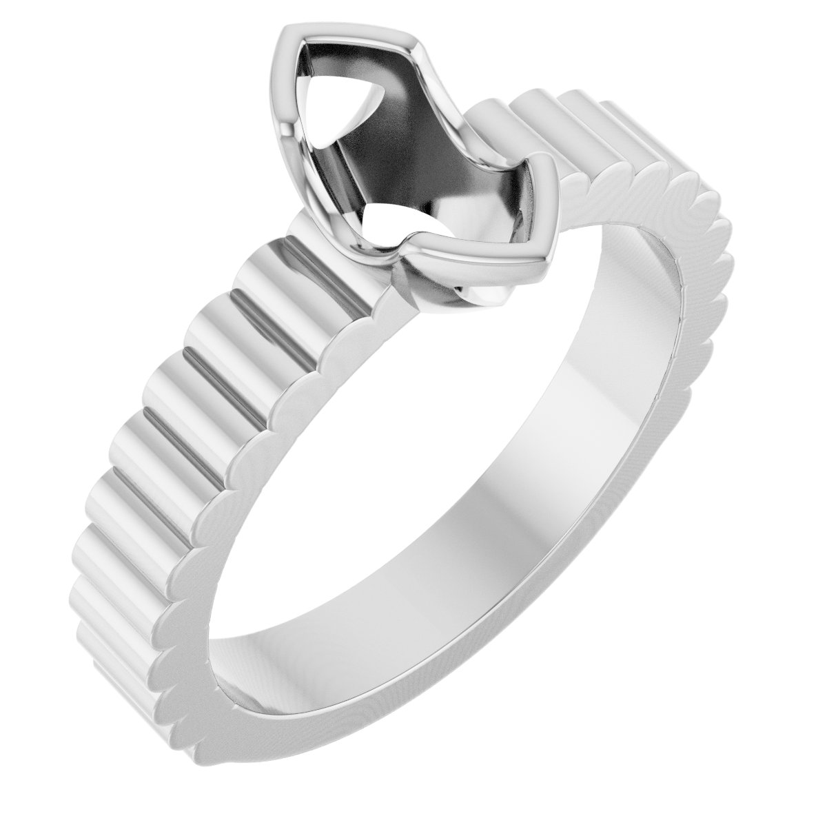 Half-Bezel Solitaire Engagement Ring