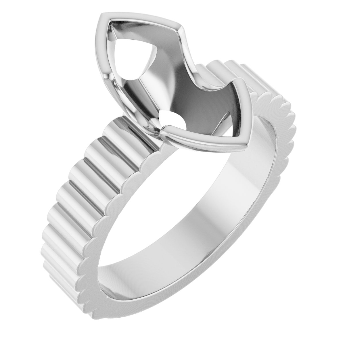 Half-Bezel Solitaire Engagement Ring