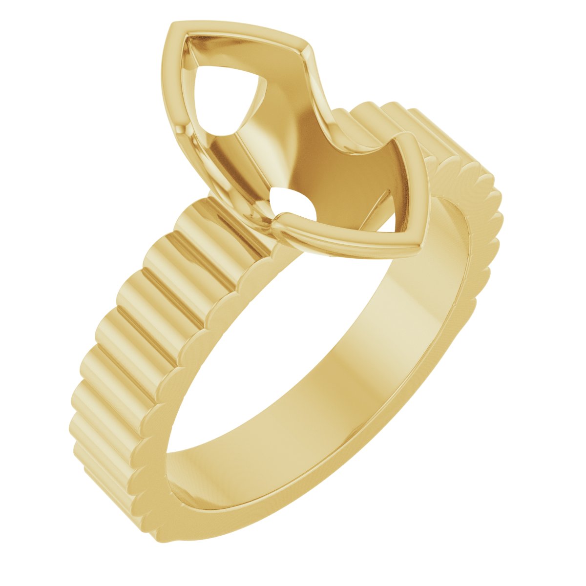 Half-Bezel Solitaire Engagement Ring
