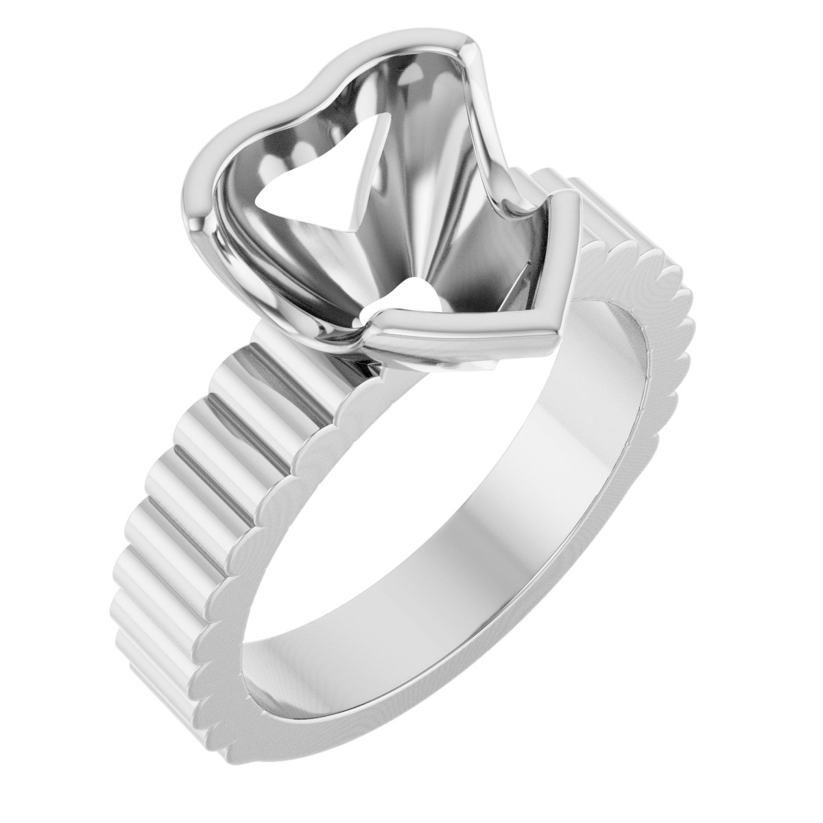 Half-Bezel Solitaire Engagement Ring