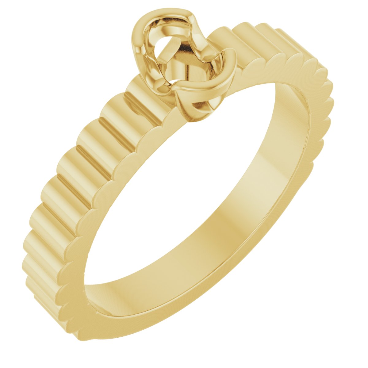 Half-Bezel Solitaire Engagement Ring