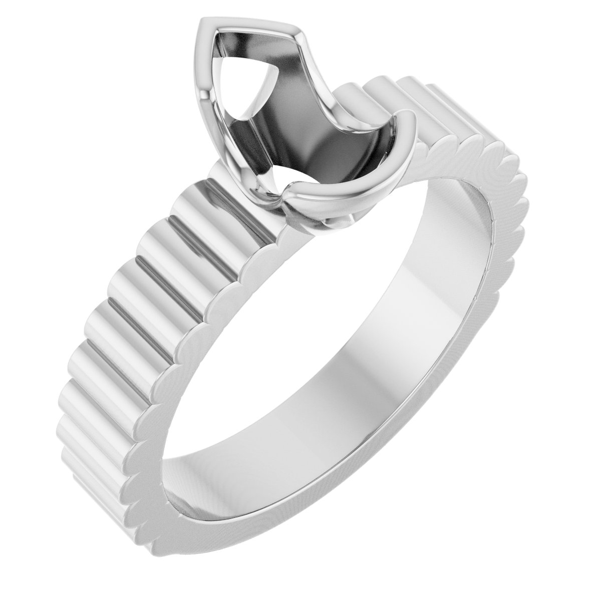 Half-Bezel Solitaire Engagement Ring