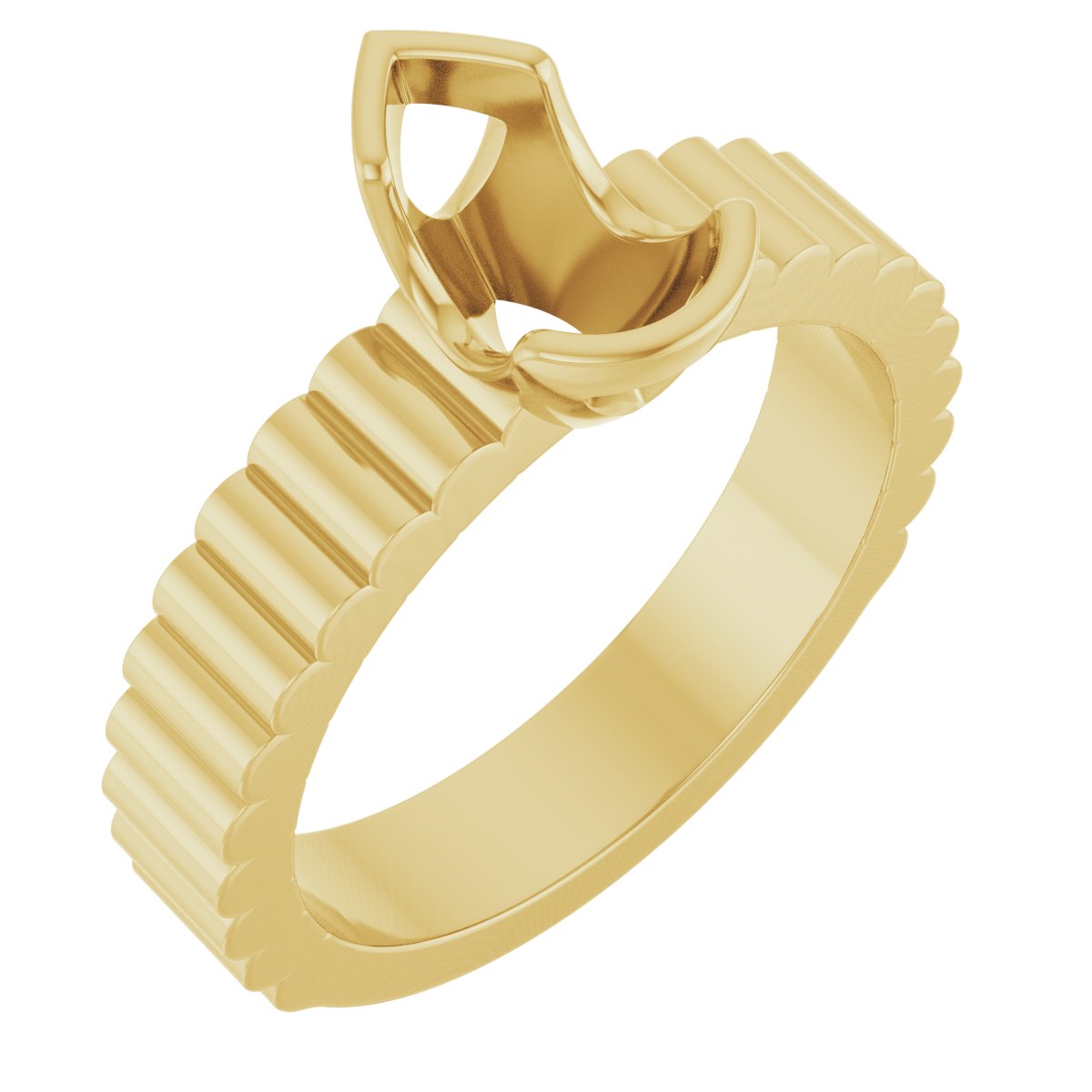 Half-Bezel Solitaire Engagement Ring