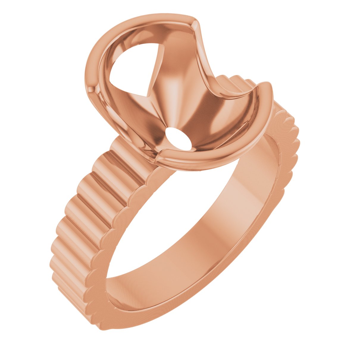 Half-Bezel Solitaire Engagement Ring