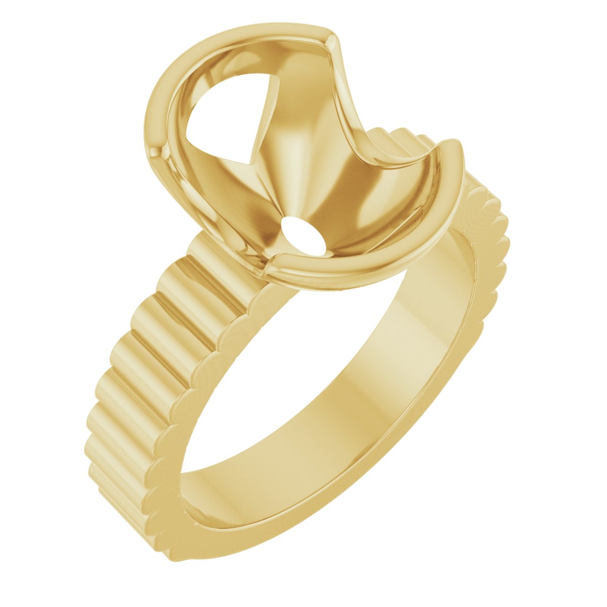 Half-Bezel Solitaire Engagement Ring