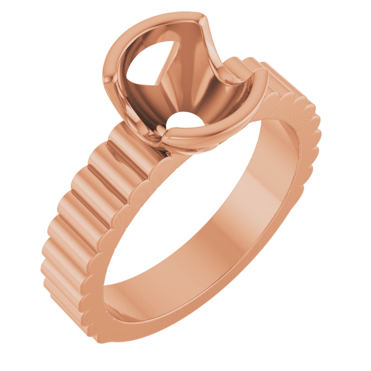 Half-Bezel Solitaire Engagement Ring