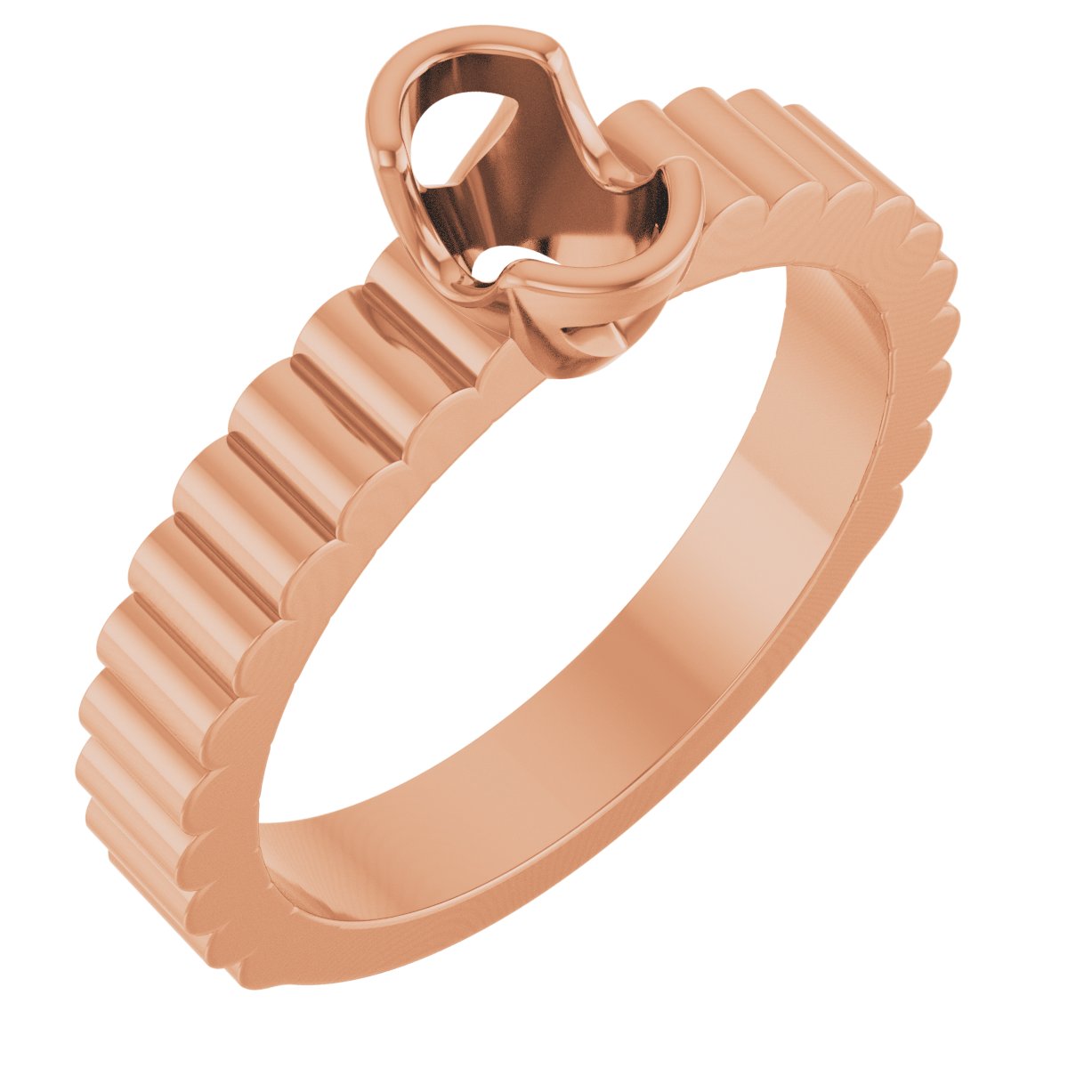 Half-Bezel Solitaire Engagement Ring