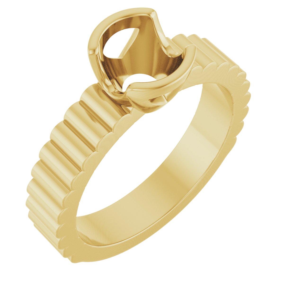 Half-Bezel Solitaire Engagement Ring