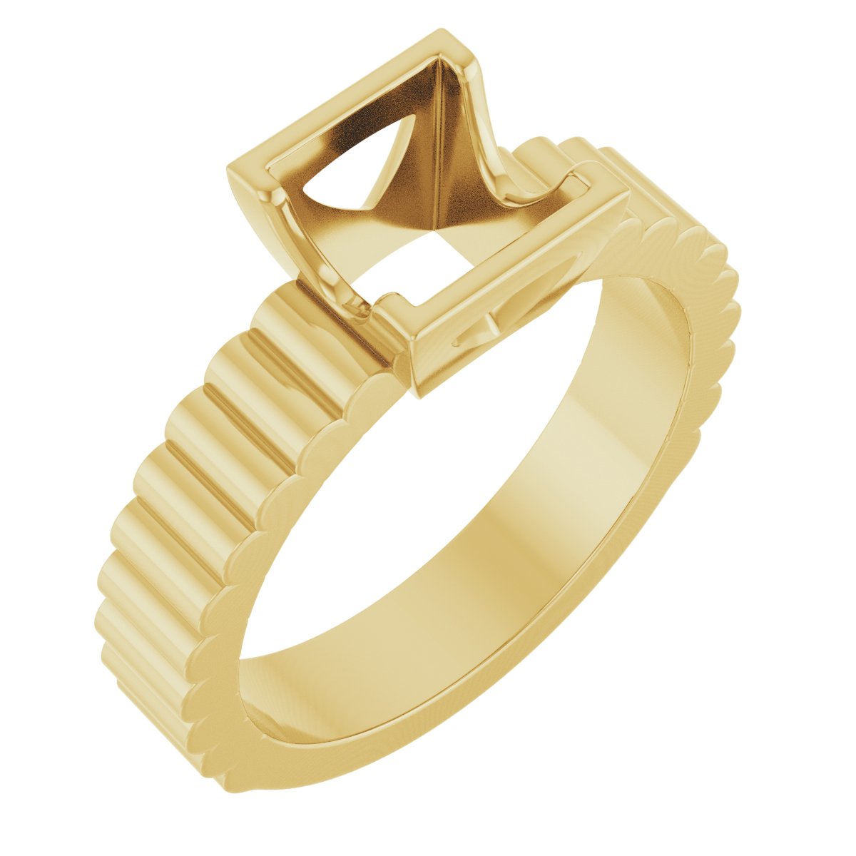 Half-Bezel Solitaire Engagement Ring