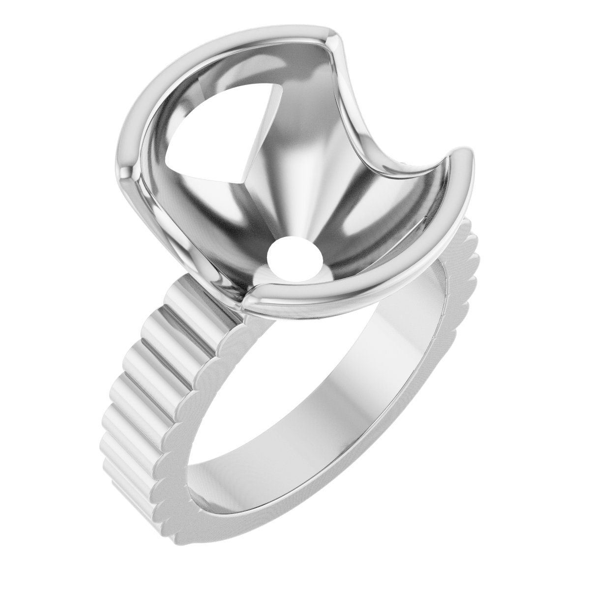 Half-Bezel Solitaire Engagement Ring