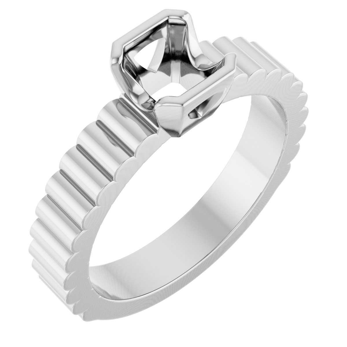 Half-Bezel Solitaire Engagement Ring