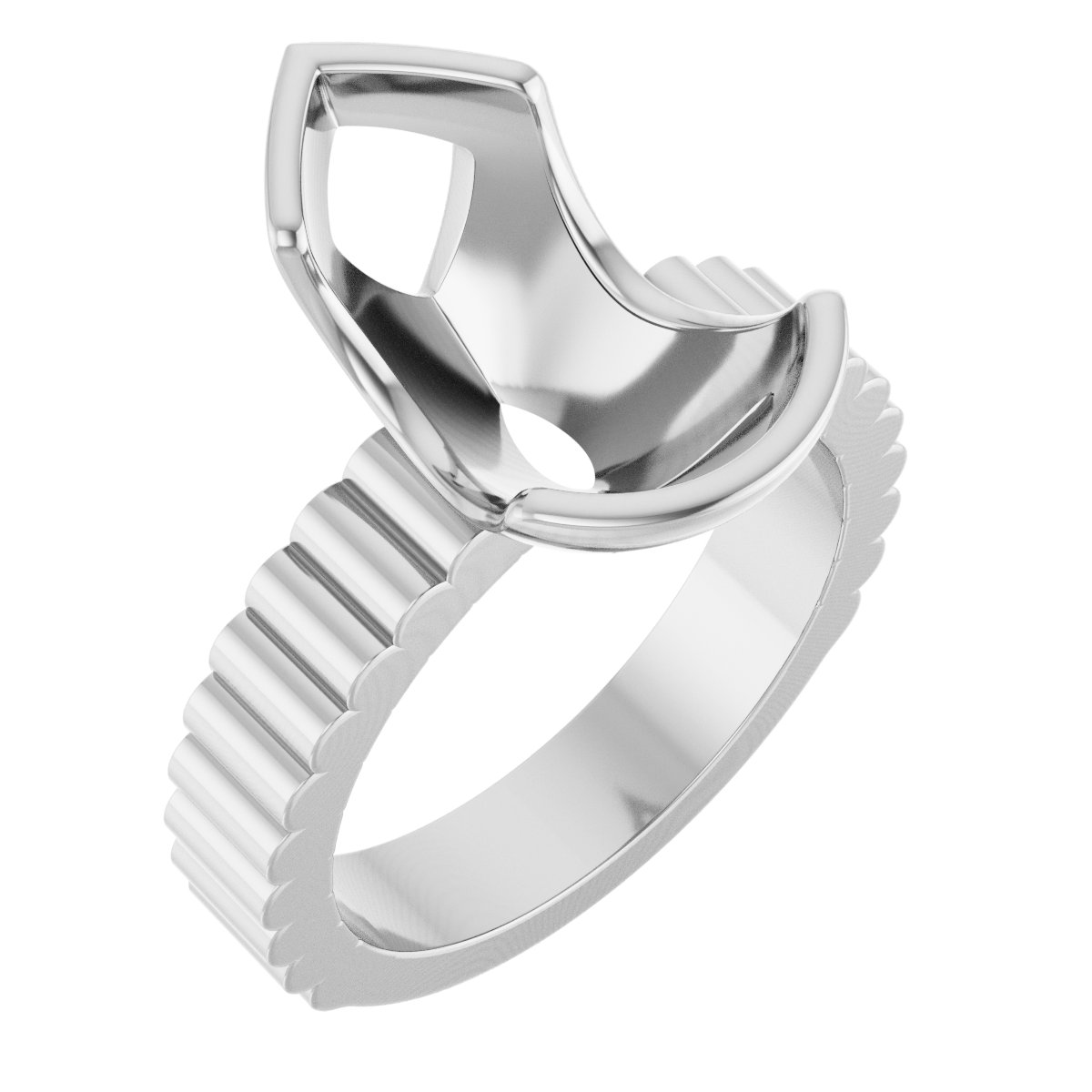 Half-Bezel Solitaire Engagement Ring