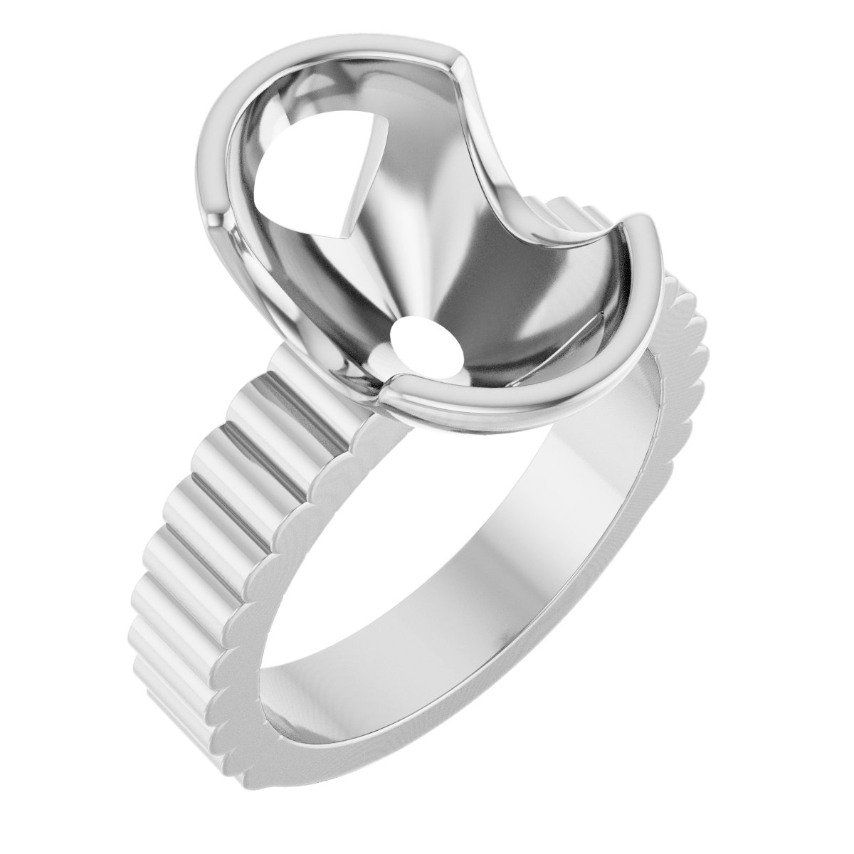 Half-Bezel Solitaire Engagement Ring