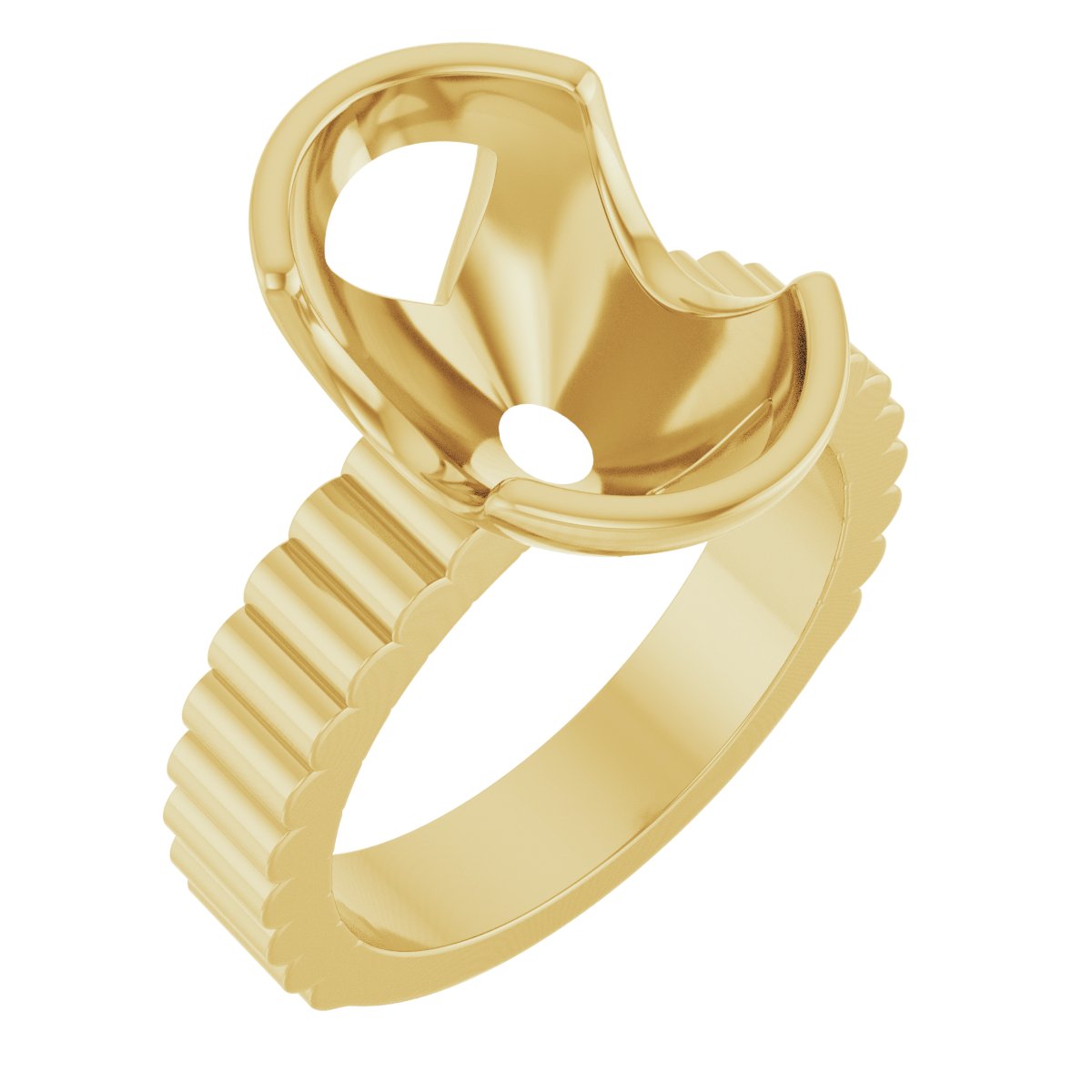 Half-Bezel Solitaire Engagement Ring