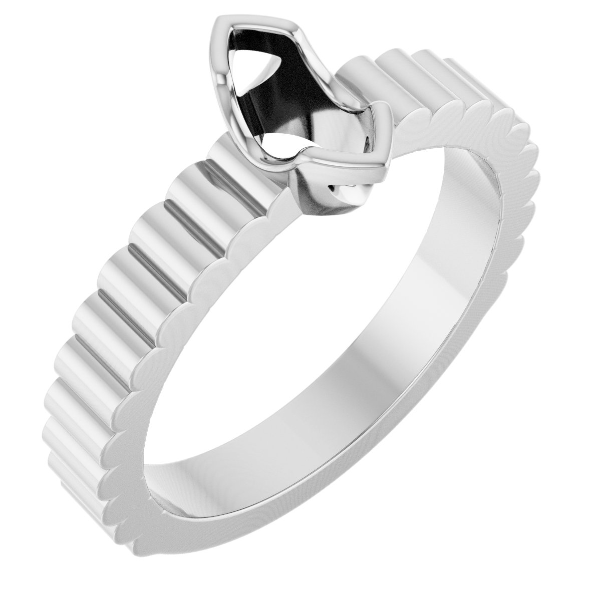 Half-Bezel Solitaire Engagement Ring