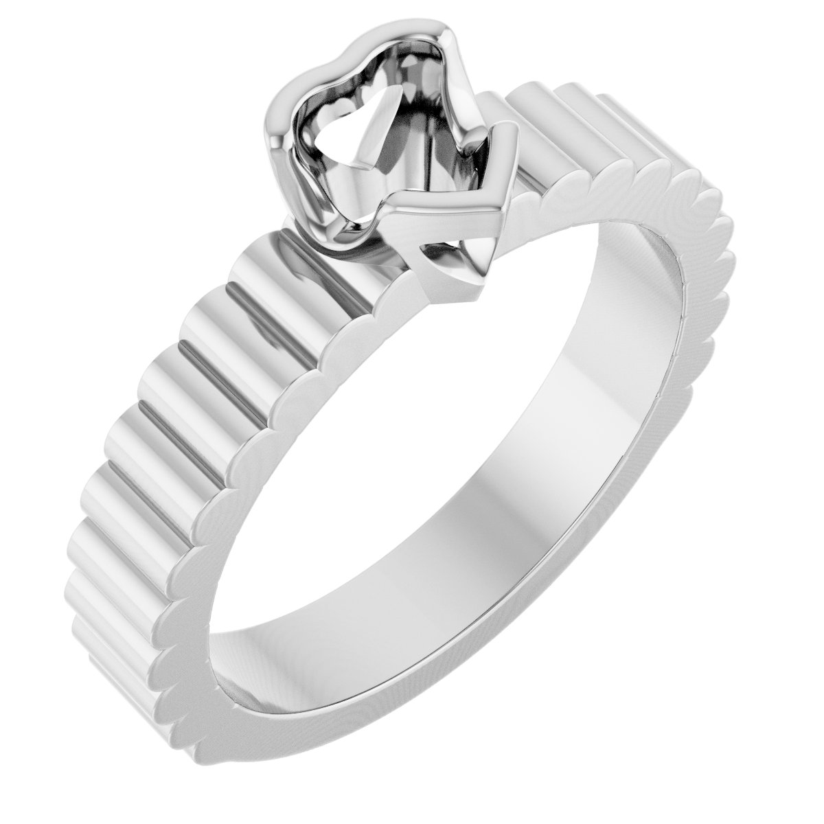 Half-Bezel Solitaire Engagement Ring
