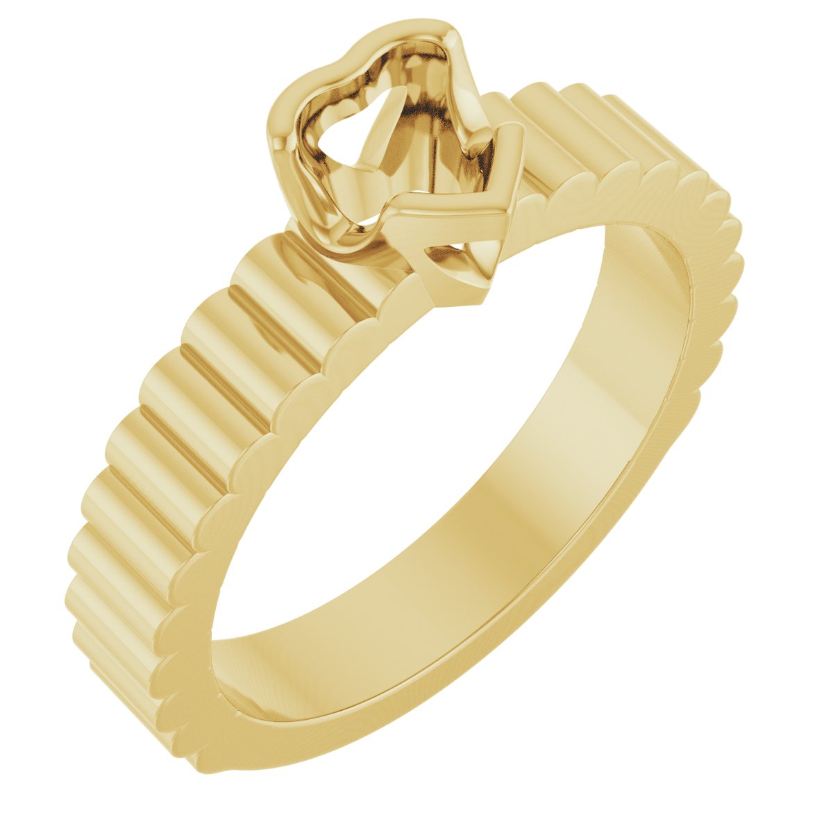 Half-Bezel Solitaire Engagement Ring