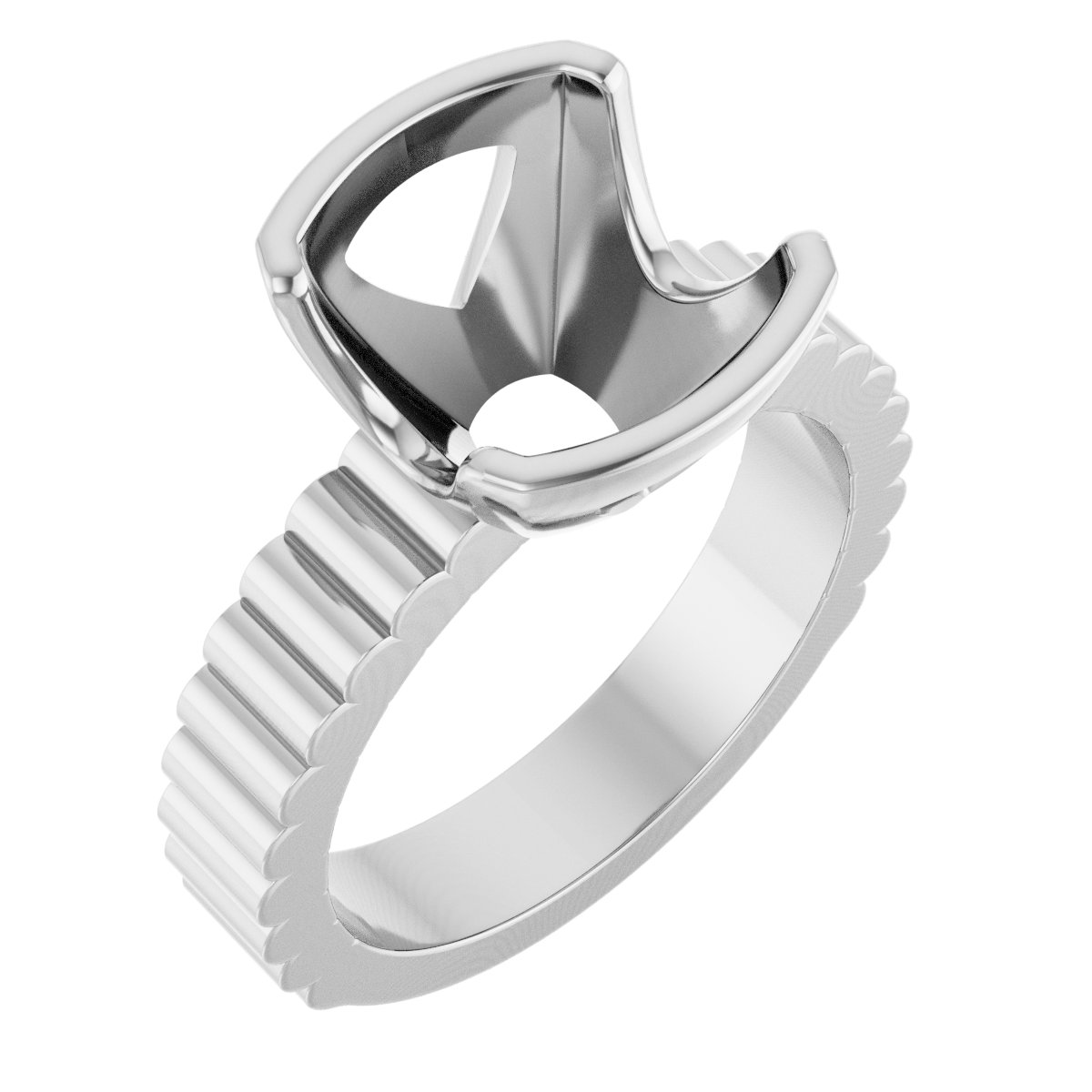 Half-Bezel Solitaire Engagement Ring