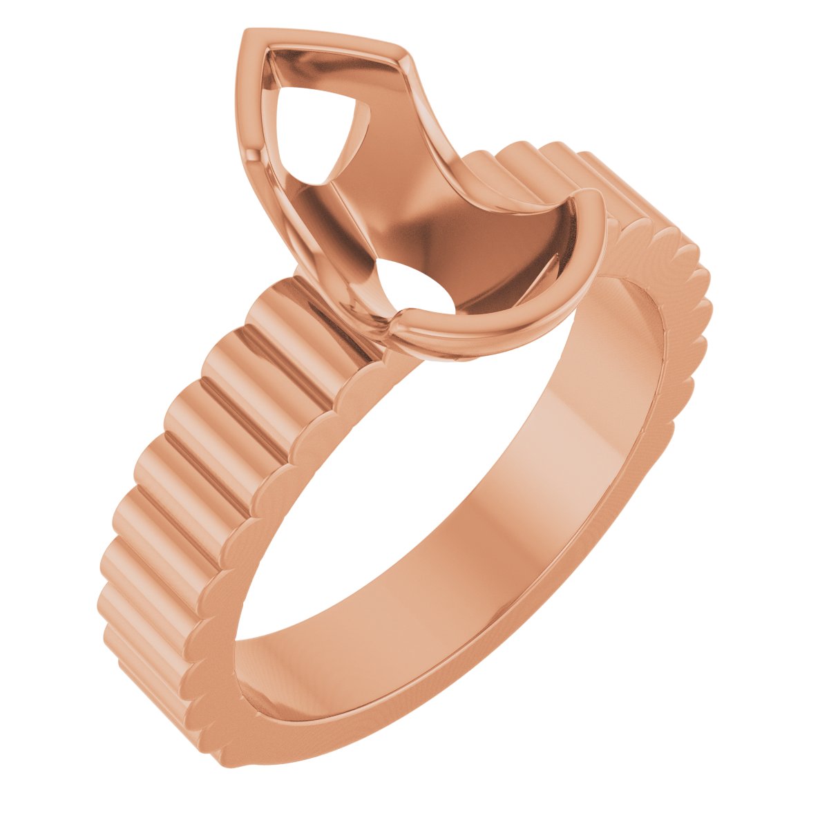 Half-Bezel Solitaire Engagement Ring