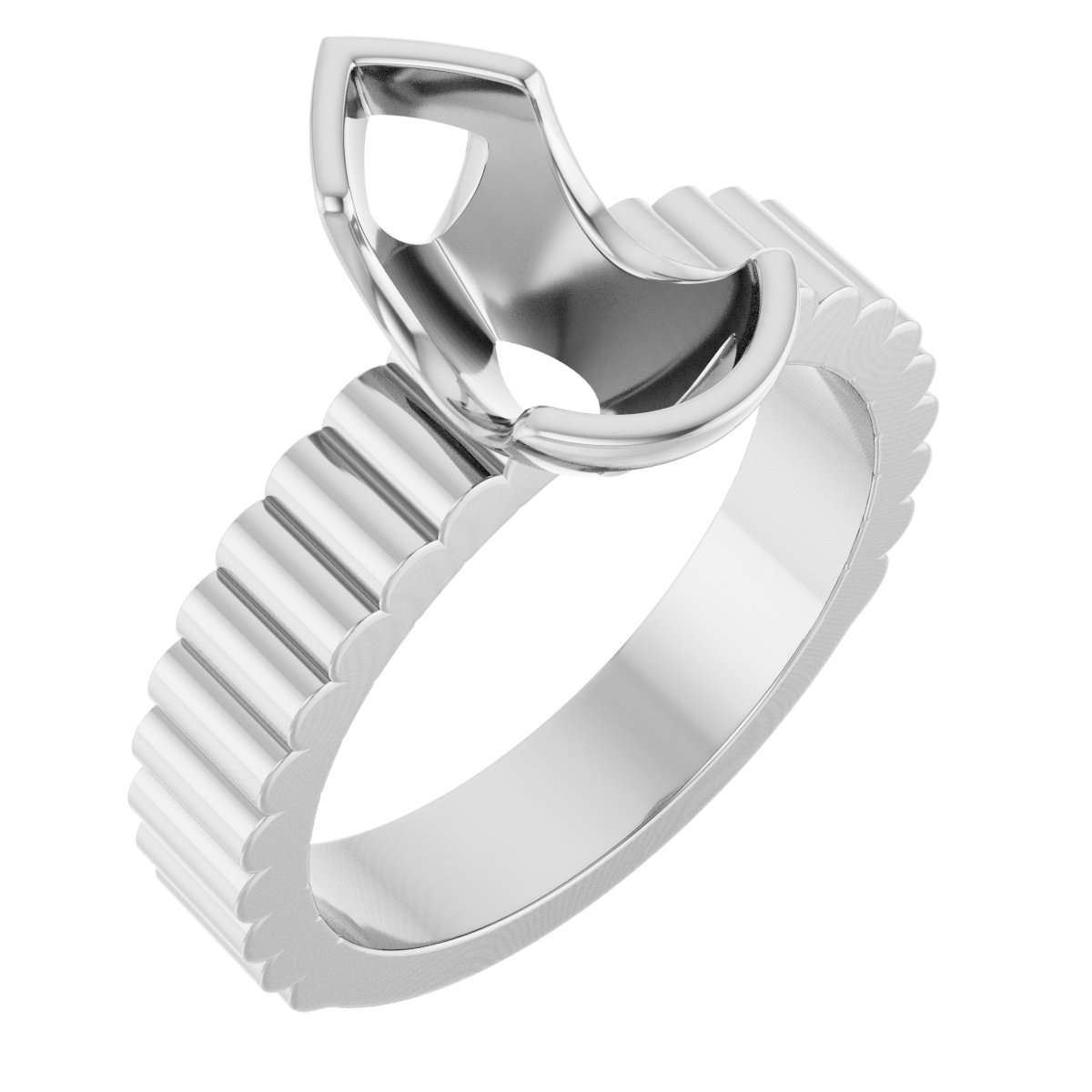 Half-Bezel Solitaire Engagement Ring