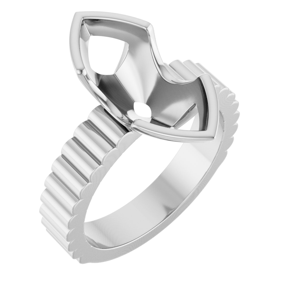 Half-Bezel Solitaire Engagement Ring