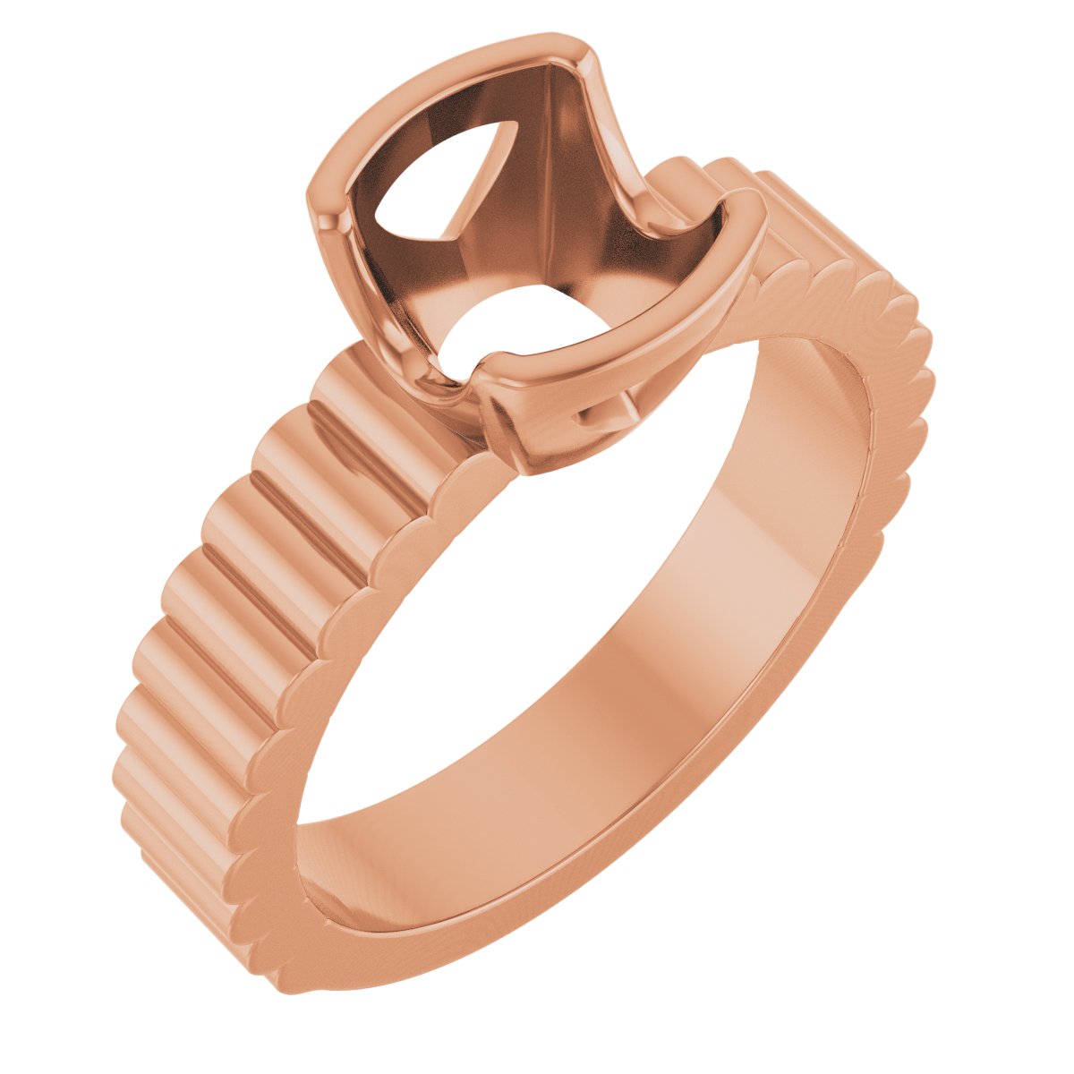 Half-Bezel Solitaire Engagement Ring