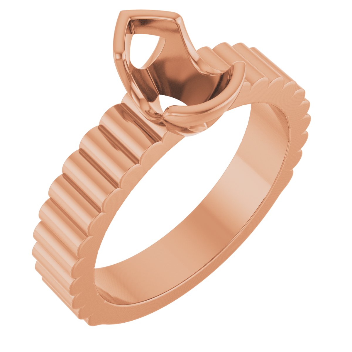 Half-Bezel Solitaire Engagement Ring