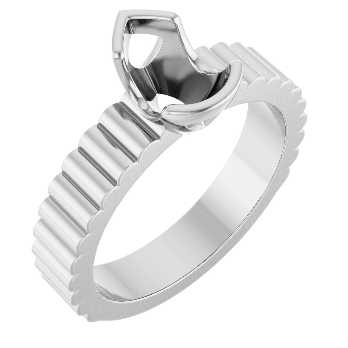 Half-Bezel Solitaire Engagement Ring
