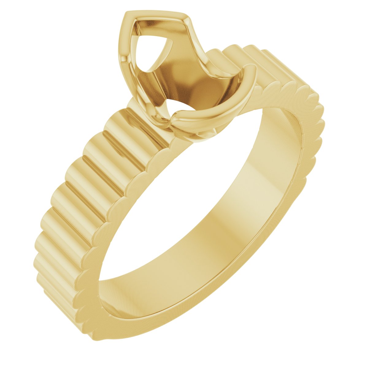 Half-Bezel Solitaire Engagement Ring