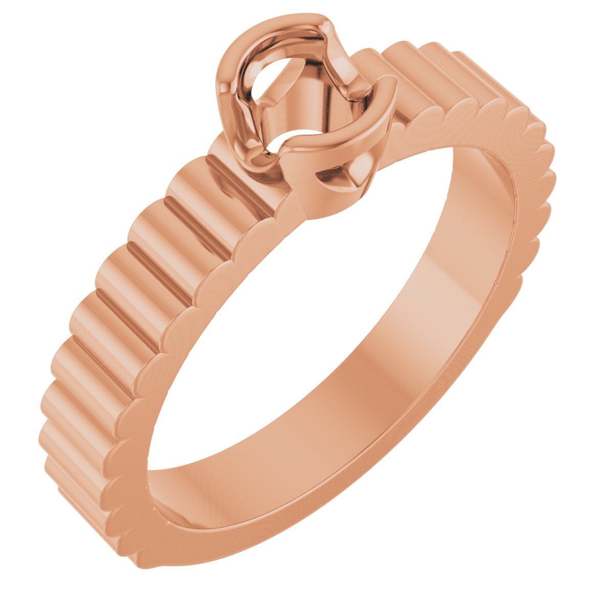 Half-Bezel Solitaire Engagement Ring