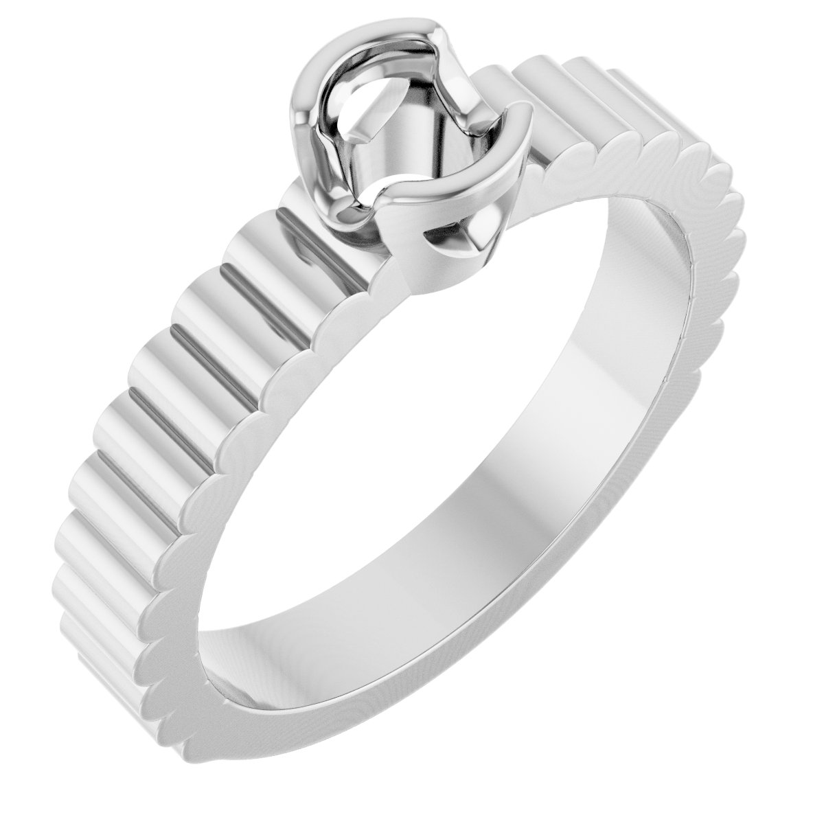 Half-Bezel Solitaire Engagement Ring