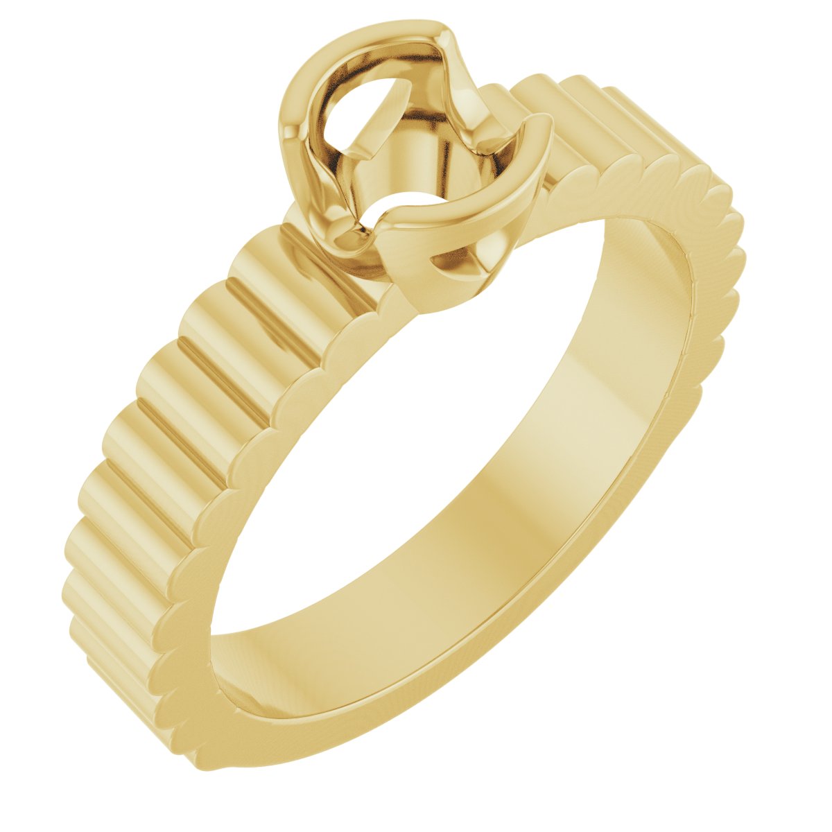 Half-Bezel Solitaire Engagement Ring