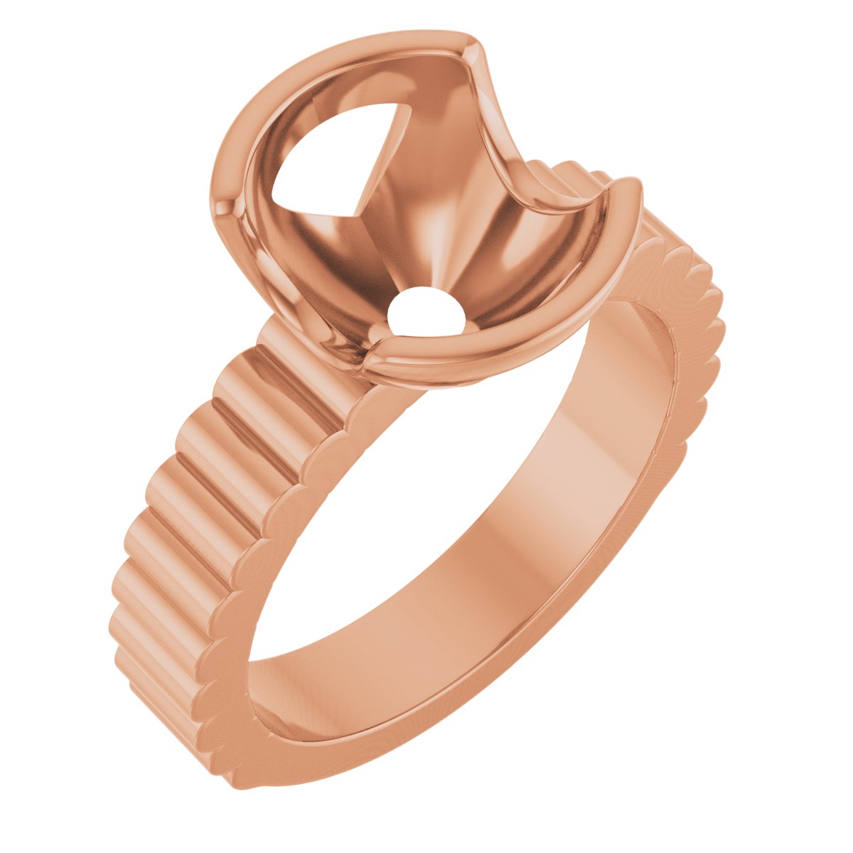 Half-Bezel Solitaire Engagement Ring