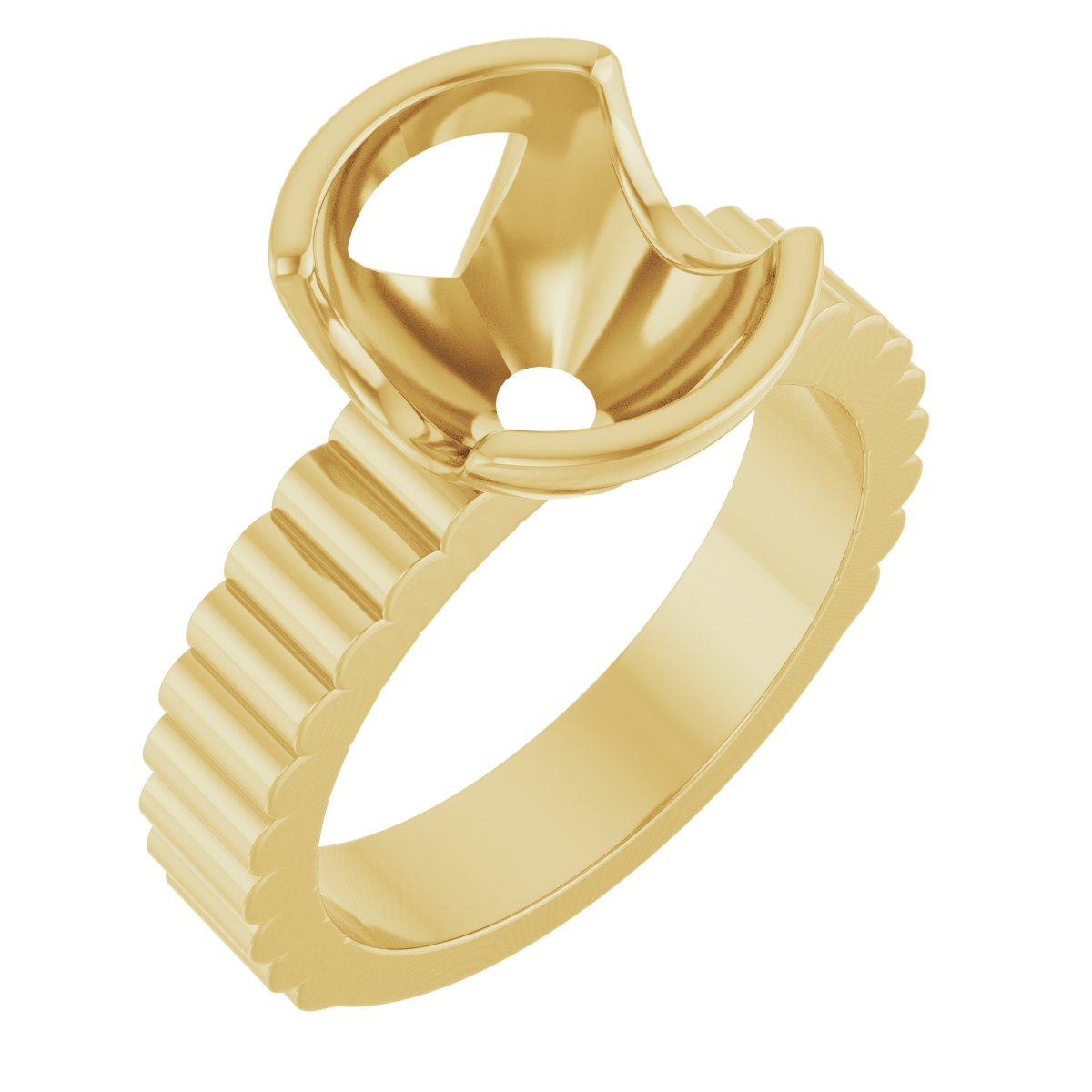 Half-Bezel Solitaire Engagement Ring