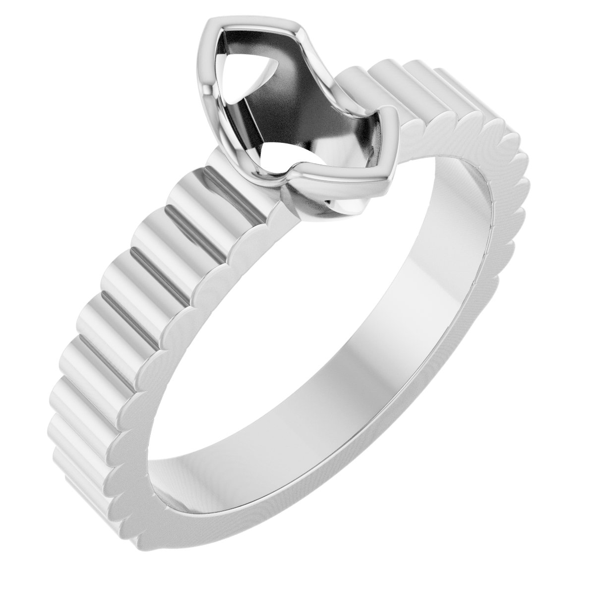 Half-Bezel Solitaire Engagement Ring