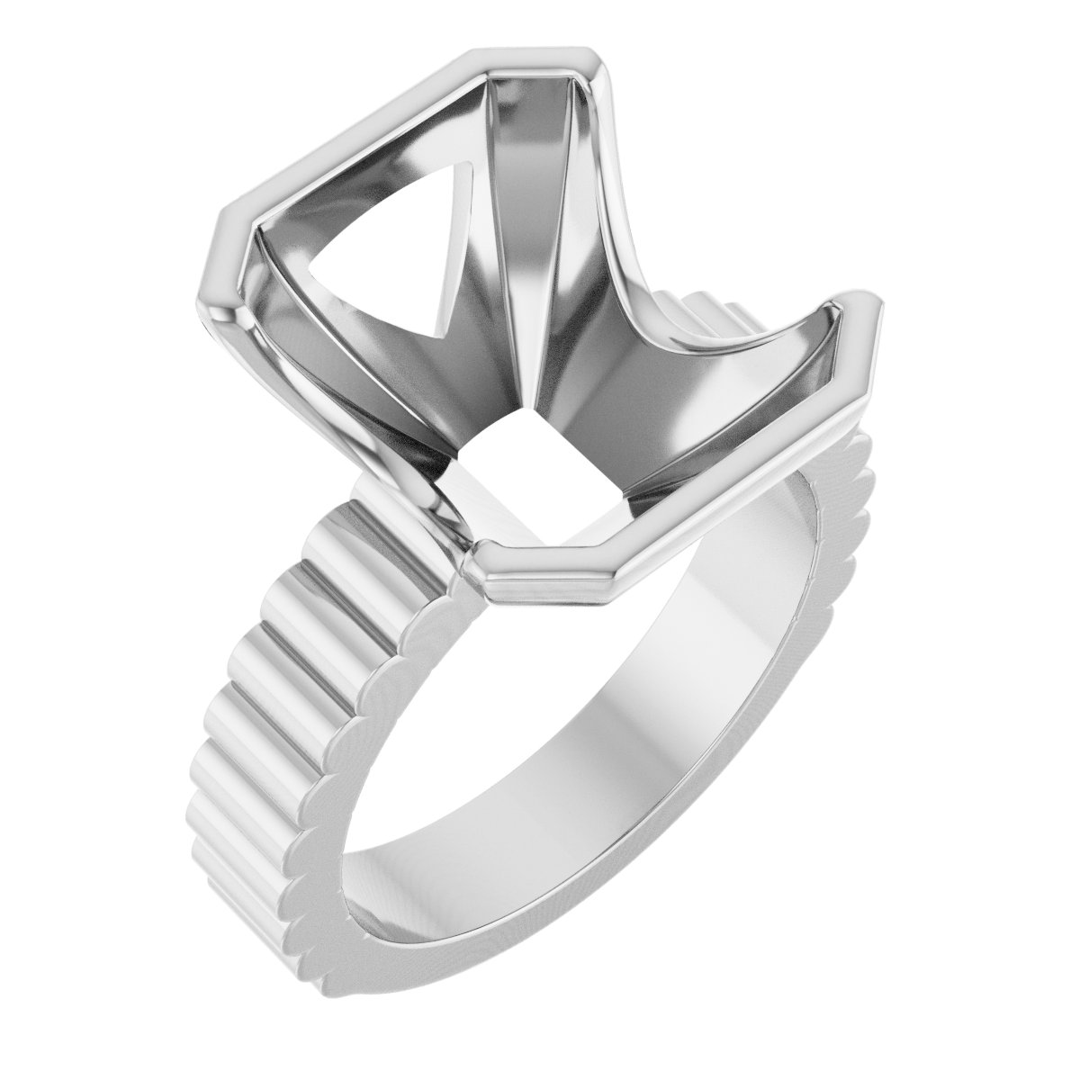 Half-Bezel Solitaire Engagement Ring