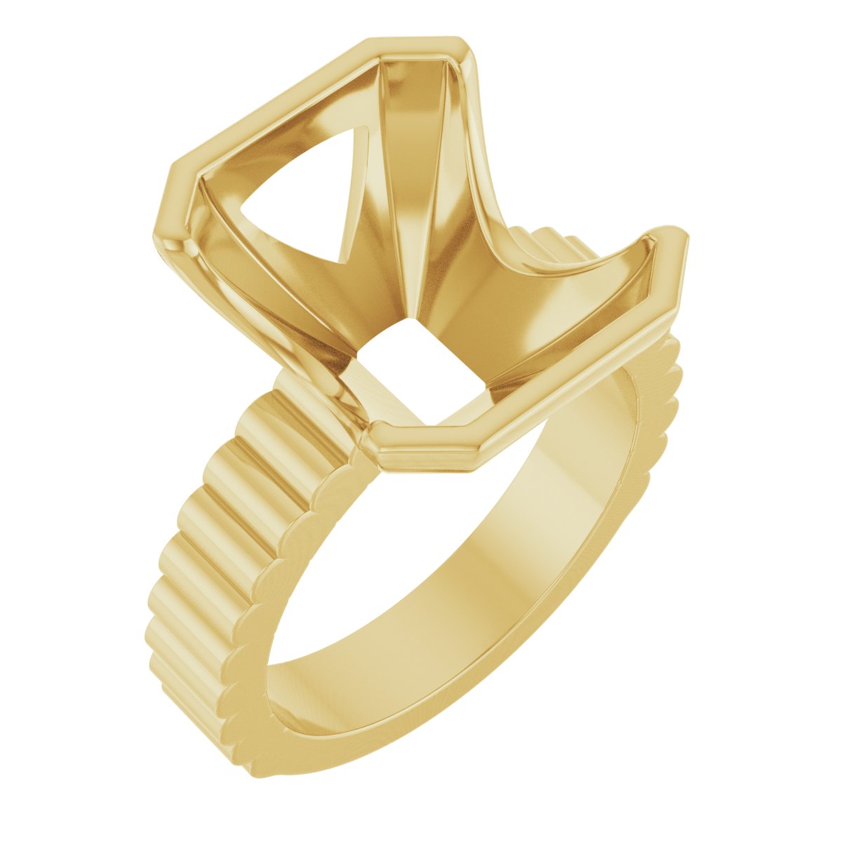 Half-Bezel Solitaire Engagement Ring