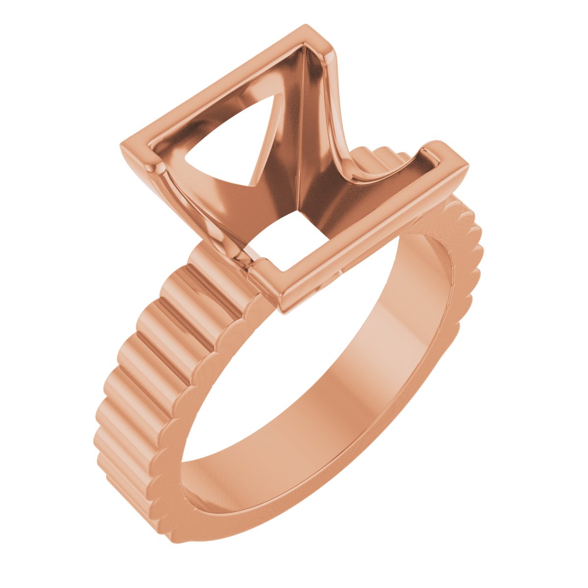 Half-Bezel Solitaire Engagement Ring