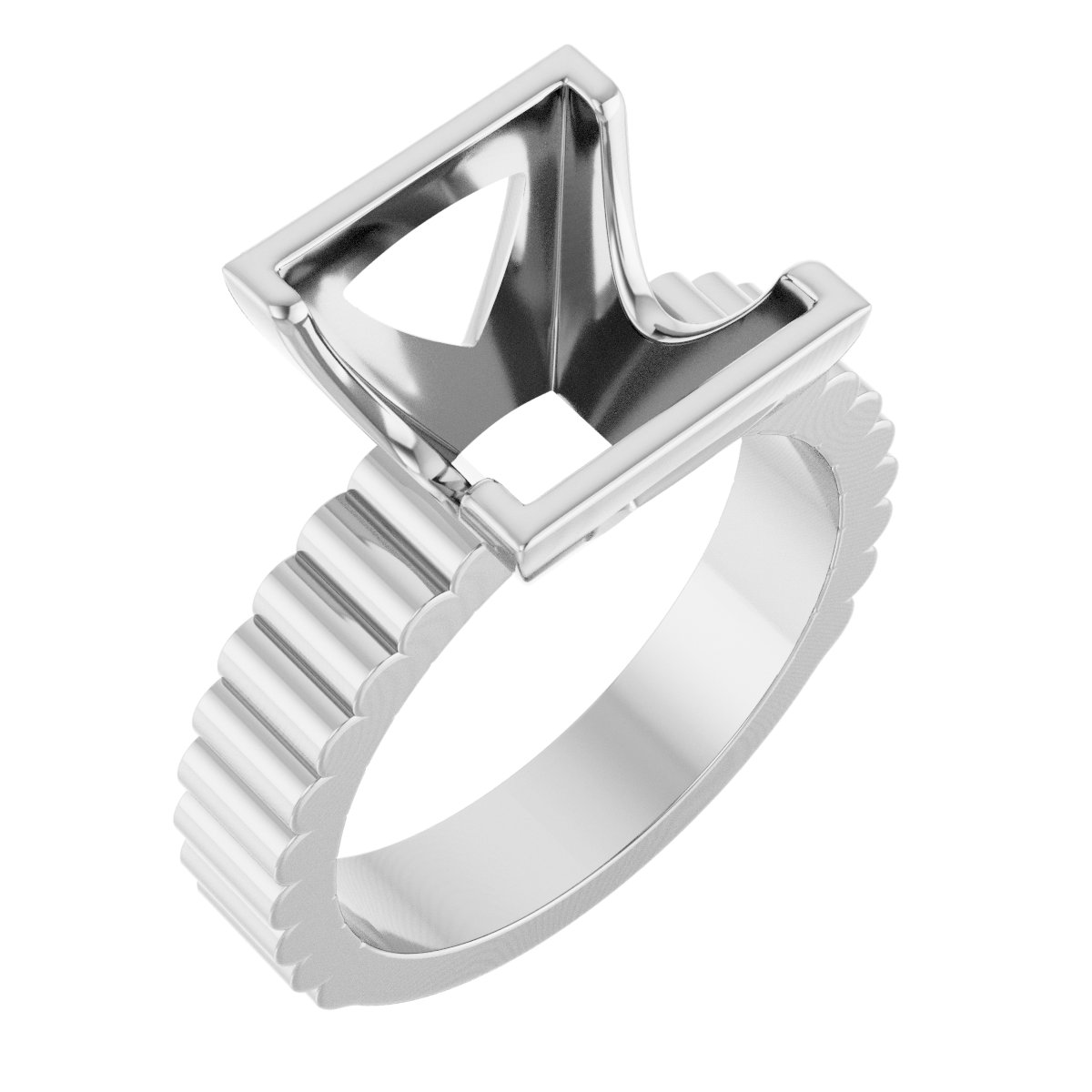 Half-Bezel Solitaire Engagement Ring