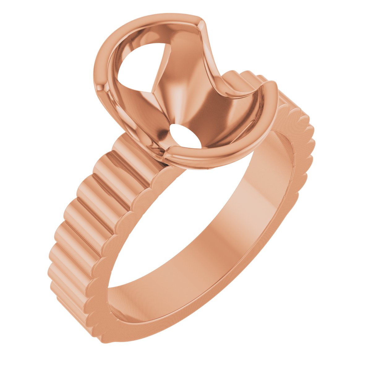 Half-Bezel Solitaire Engagement Ring