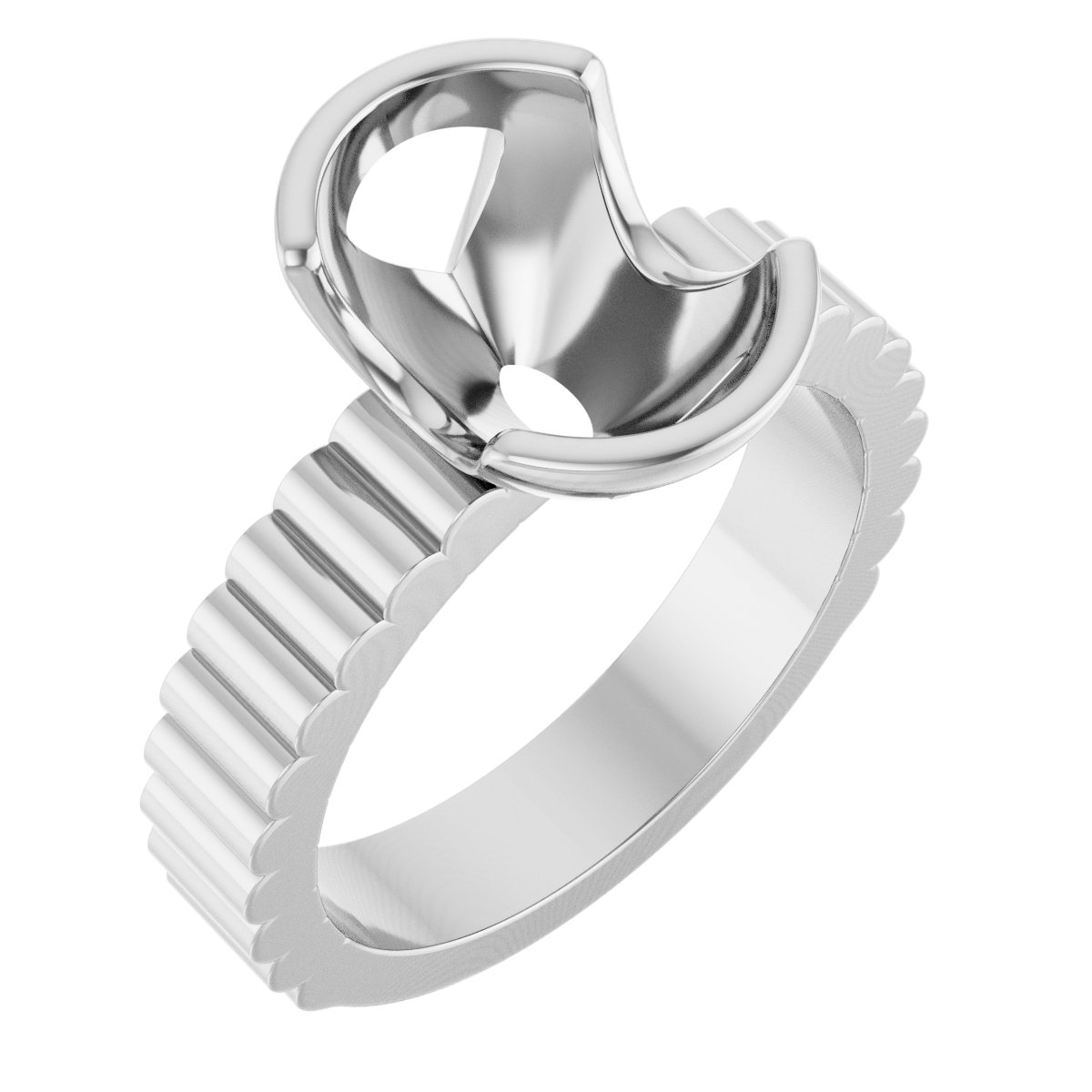 Half-Bezel Solitaire Engagement Ring