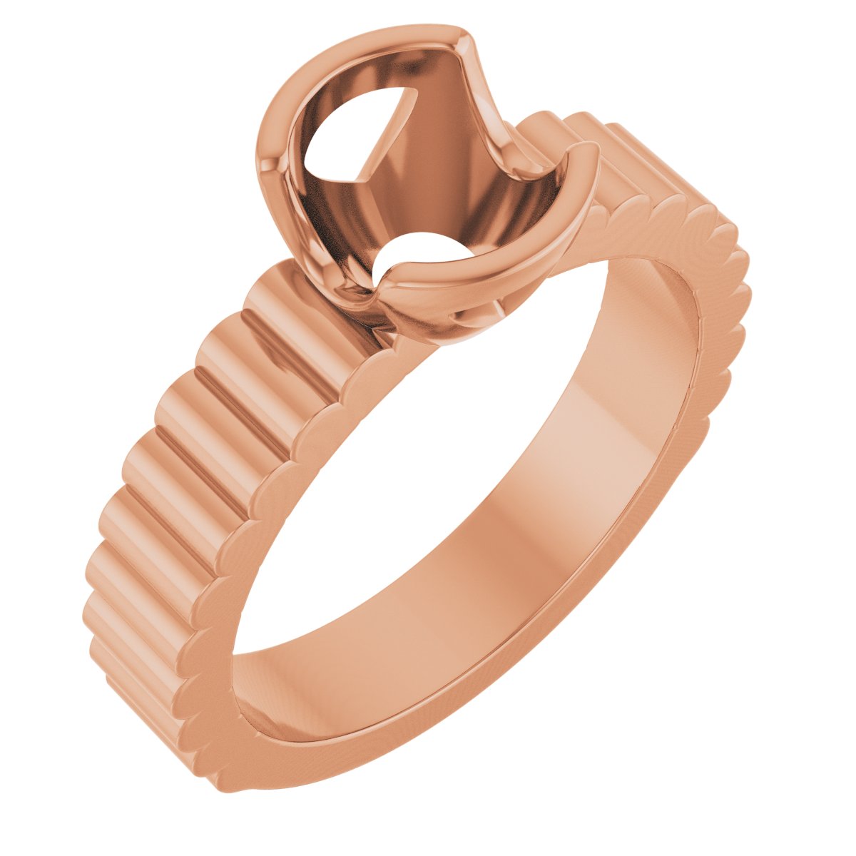 Half-Bezel Solitaire Engagement Ring