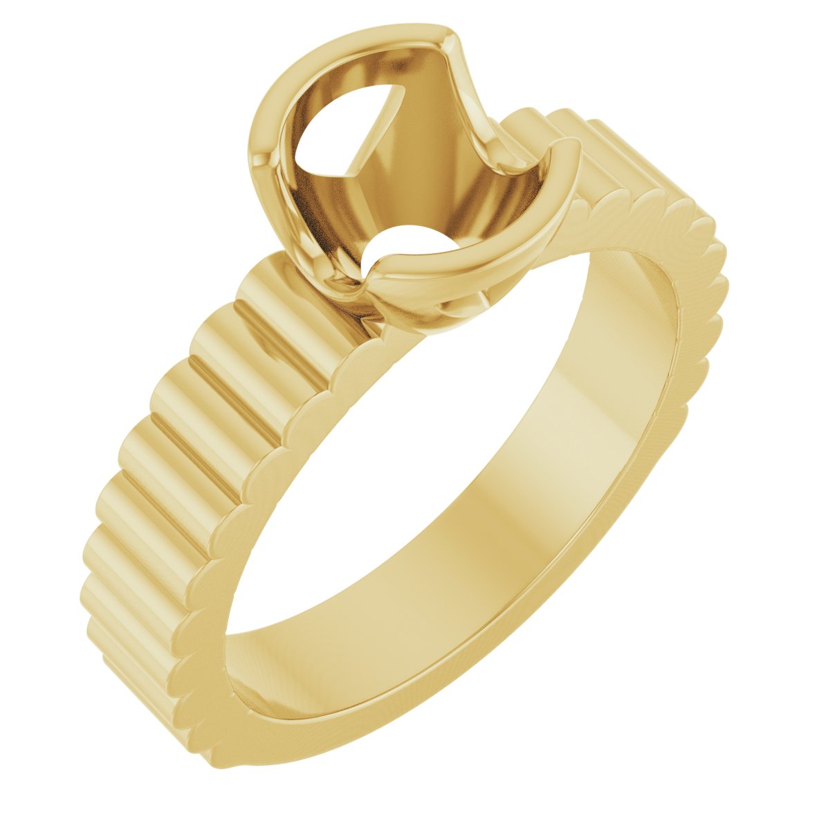 Half-Bezel Solitaire Engagement Ring