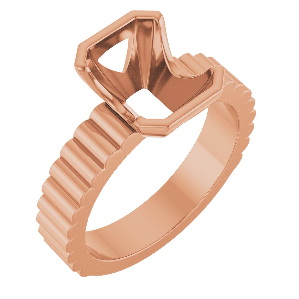 Half-Bezel Solitaire Engagement Ring