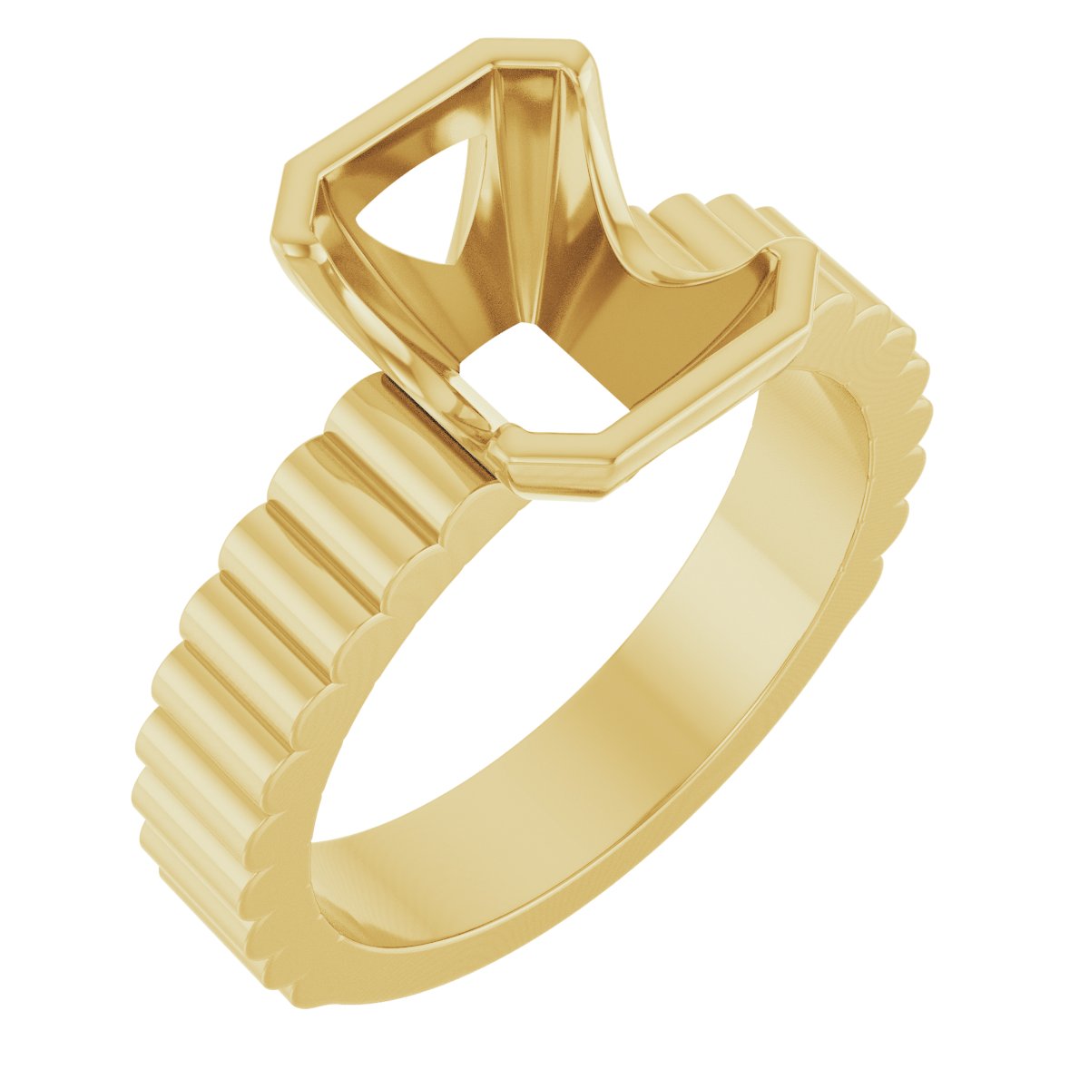Half-Bezel Solitaire Engagement Ring