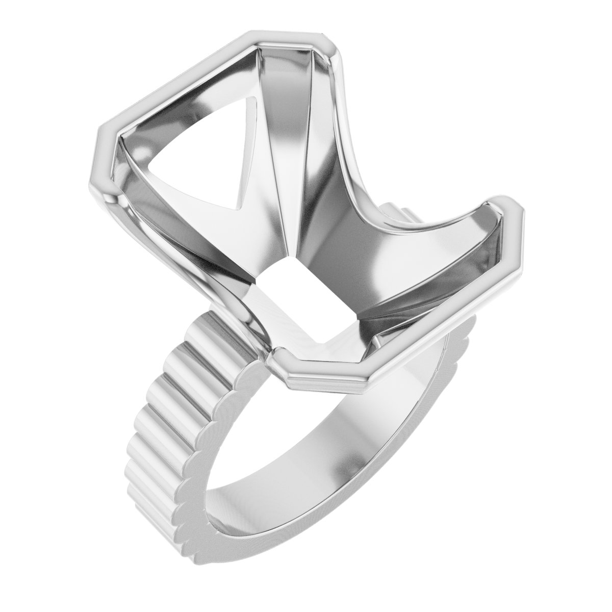 Half-Bezel Solitaire Engagement Ring