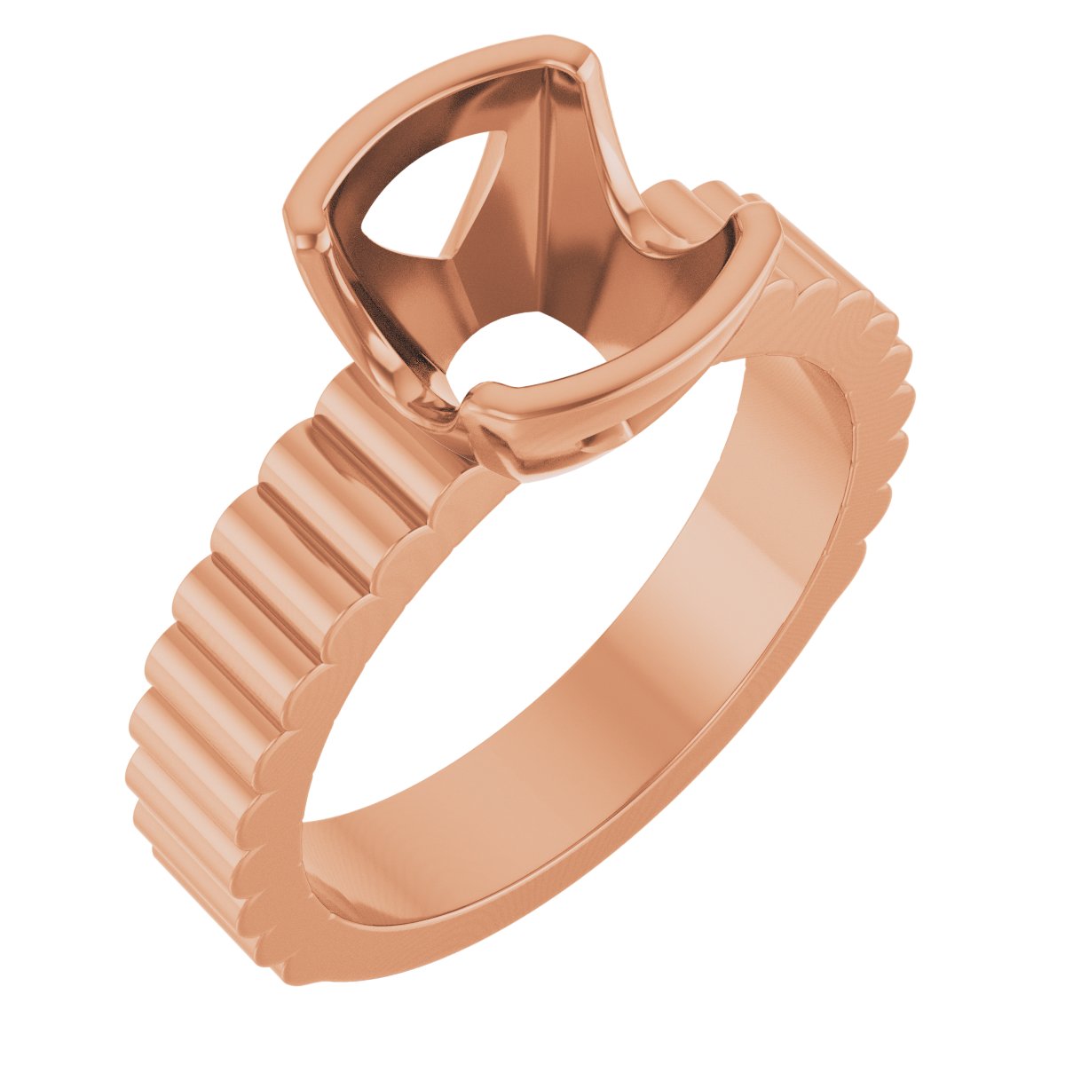 Half-Bezel Solitaire Engagement Ring